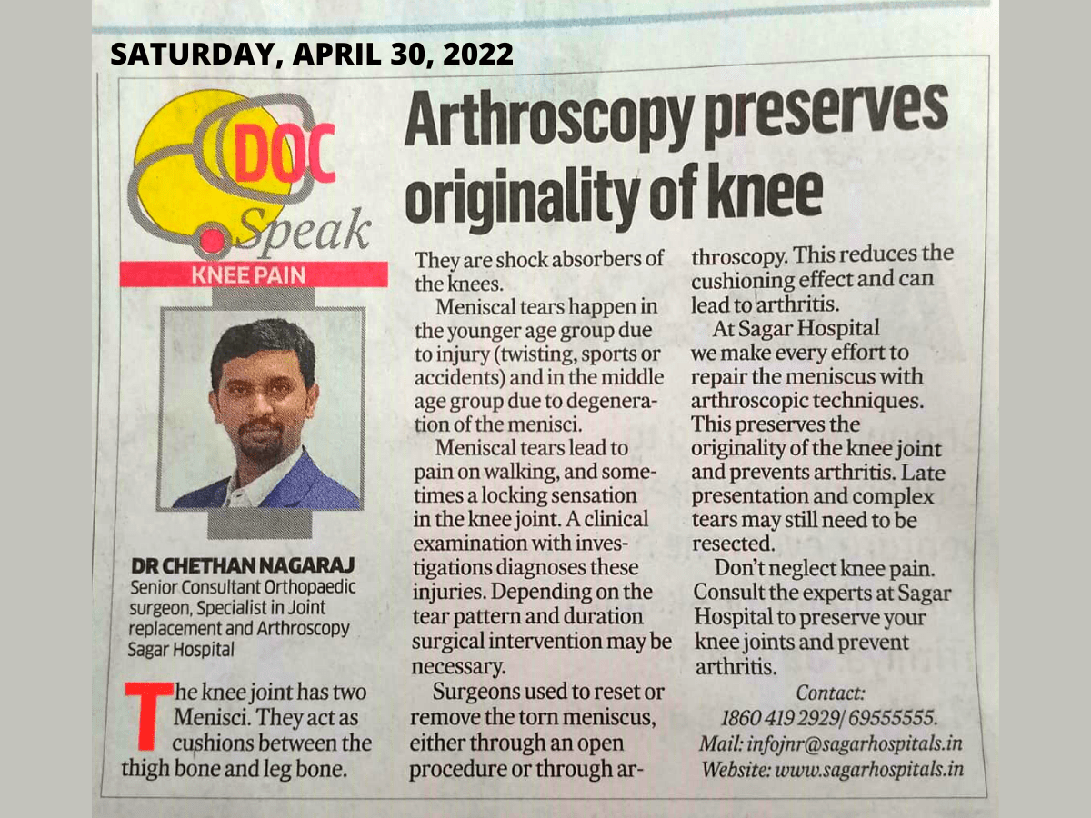 Dr. Chethan orthocarebangalore Best doctor award to Dr Chethan Nagaraj